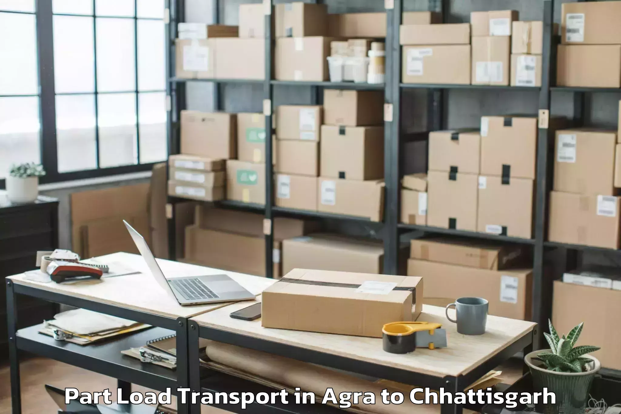 Leading Agra to Isbm University Gariyaband Part Load Transport Provider